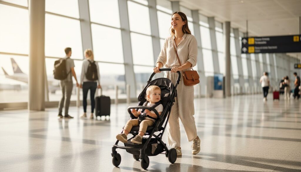 Stokke YOYO 3, poussette cabine avion à l'aéroport
