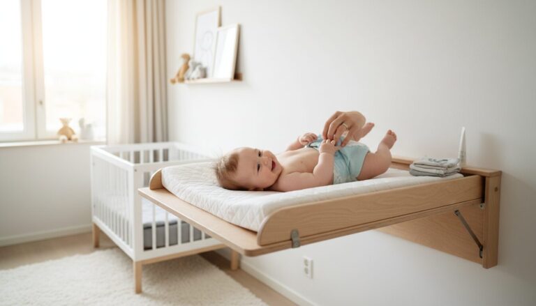 Table à langer murale compacte pour bébé