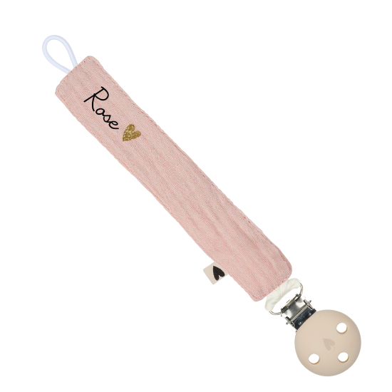 Attache tétine personnalisée gaze de coton Atelier Wagram
