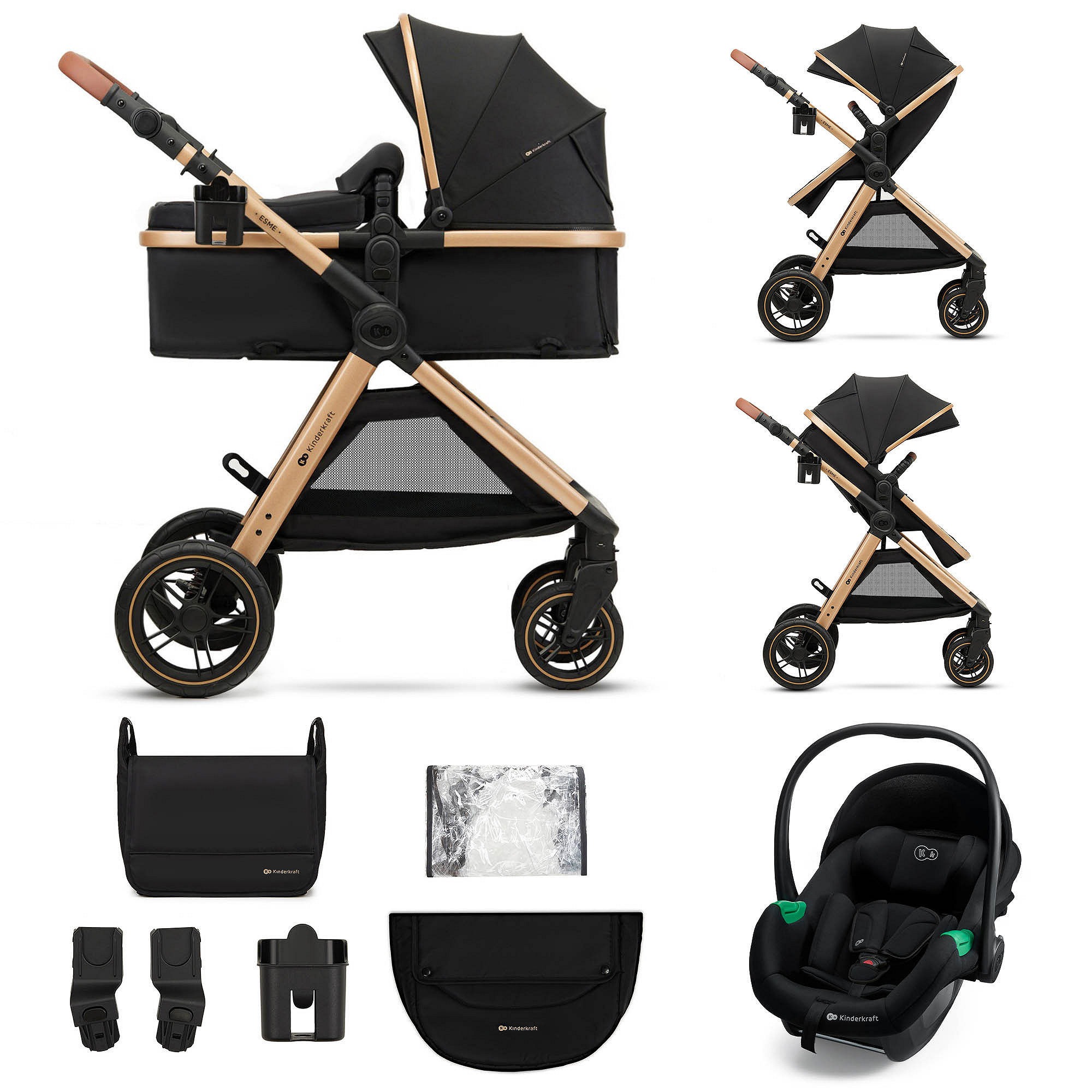 Poussette Esme Pro Kinderkraft avec roues avant pivotantes
