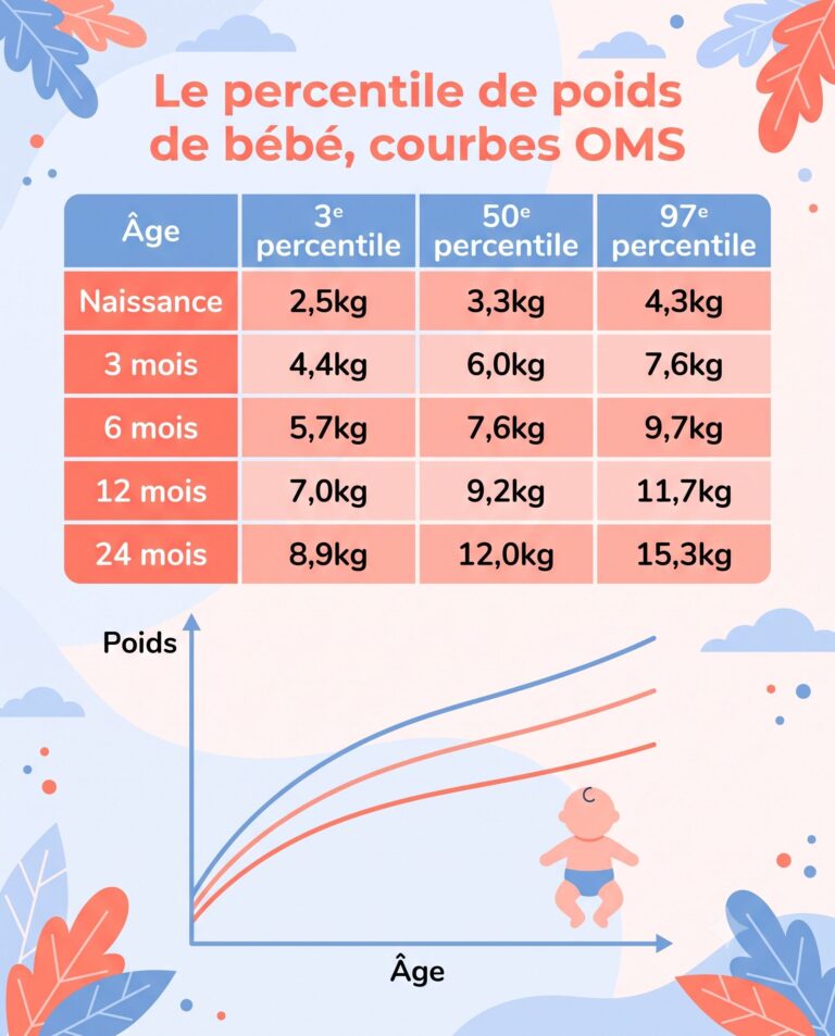 tableau percentile poids bébé
