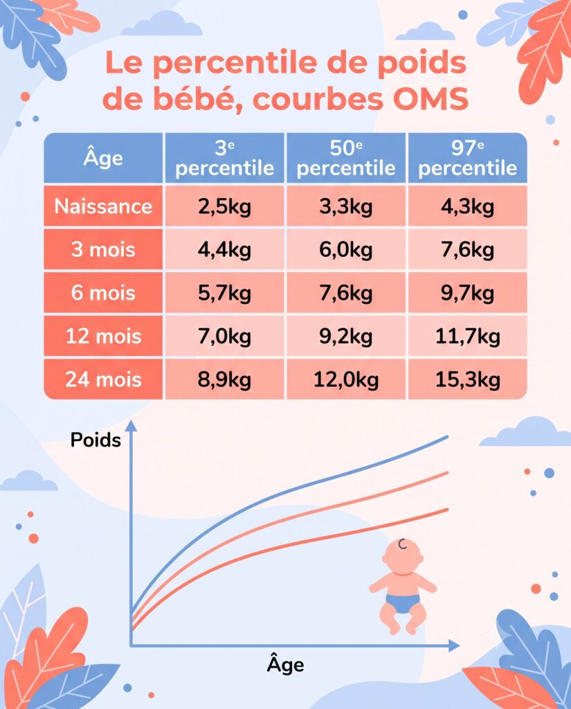 tableau percentile poids bébé